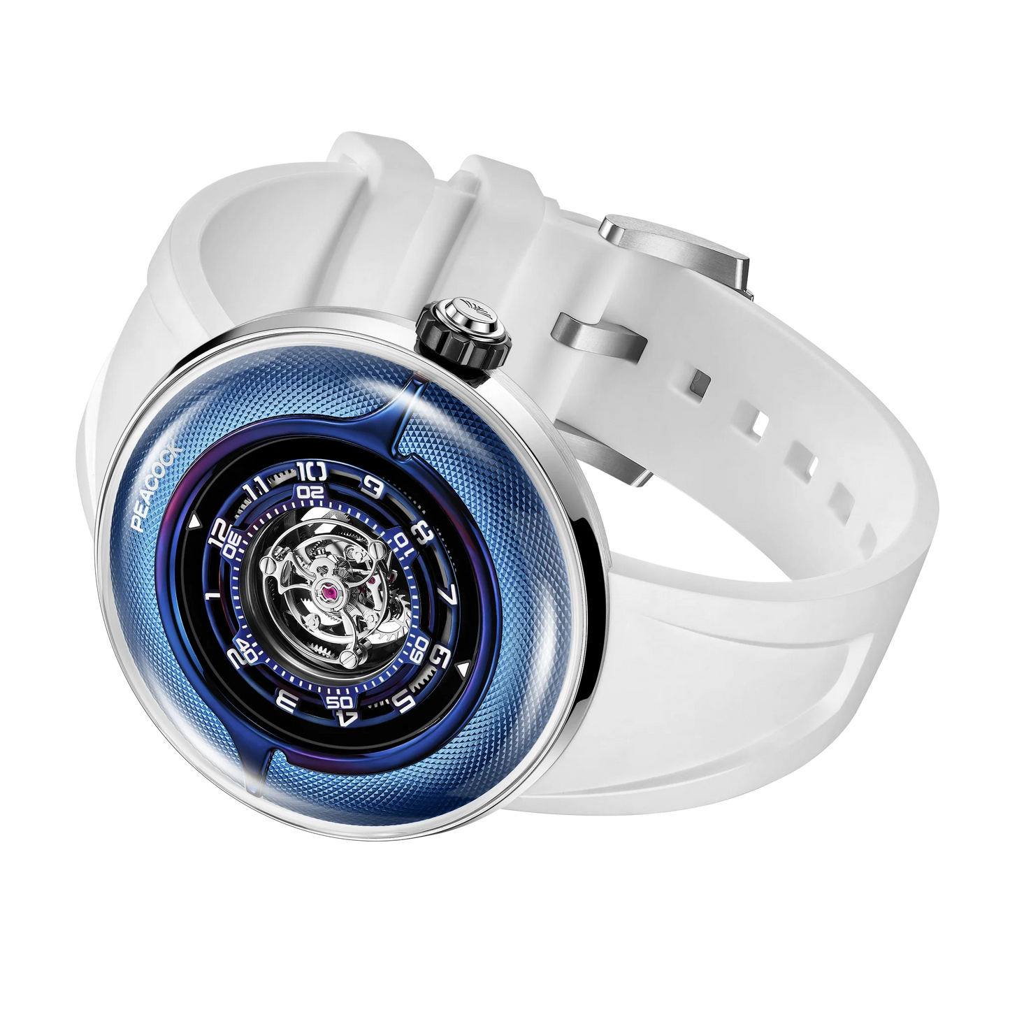 Peacock Black Hole · III Curved Guilloché Central Tourbillon Watch